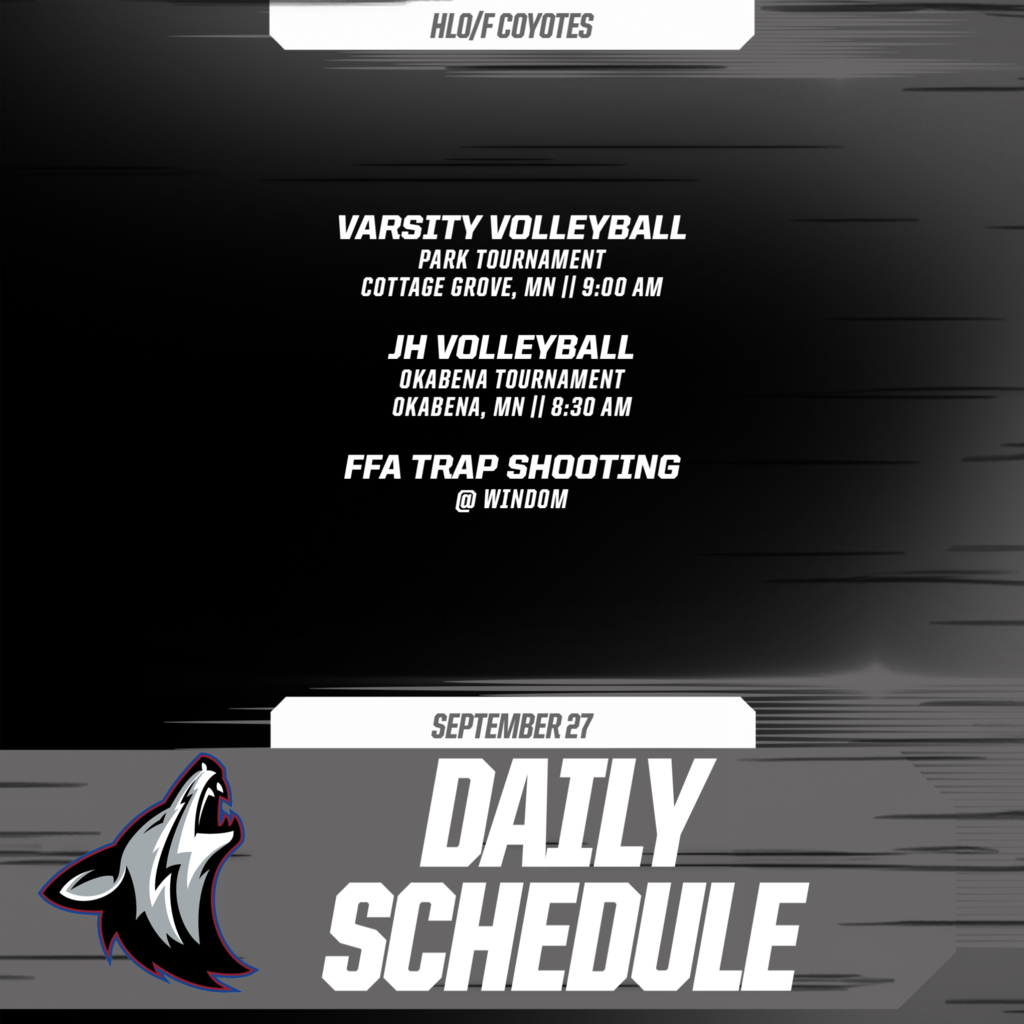 Daily Schedule - September 27