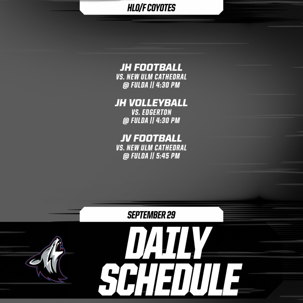 Daily Schedule - September 29