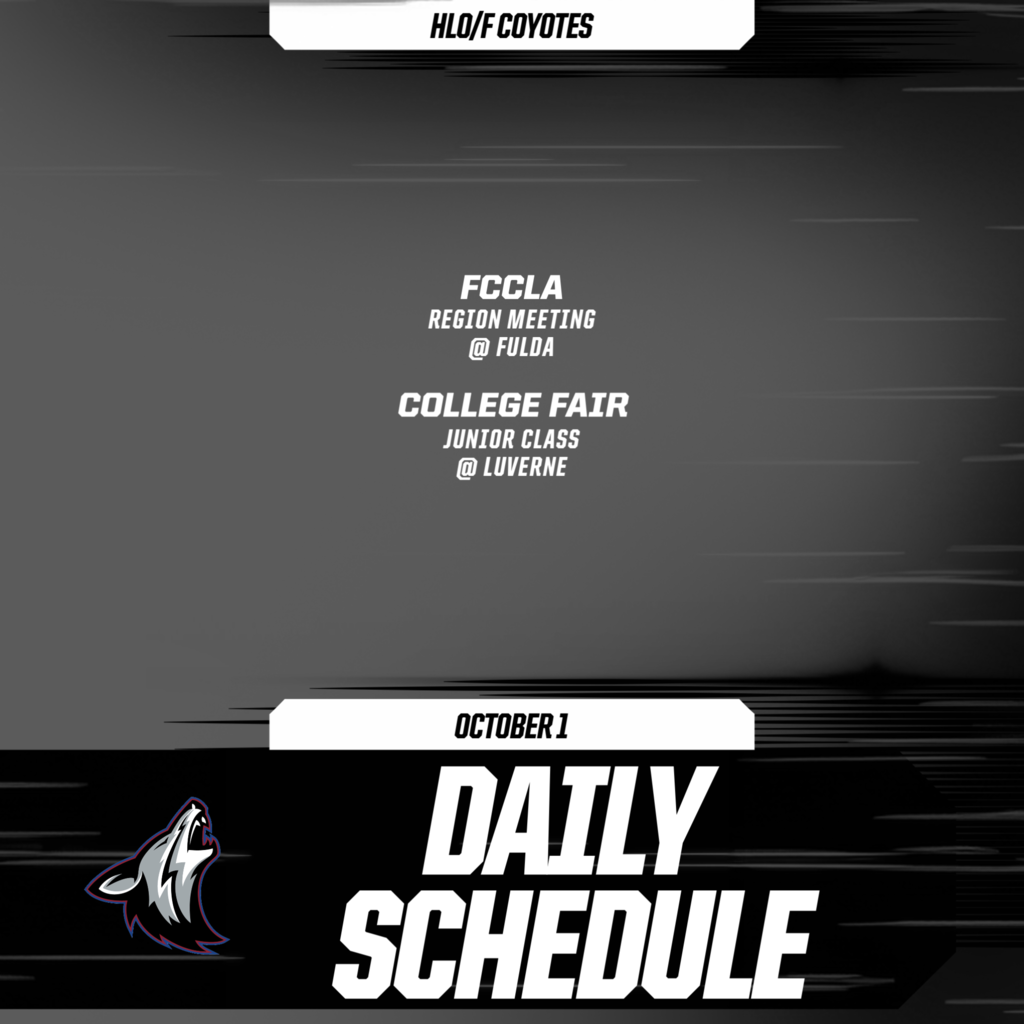 Daily Schedule - October 1