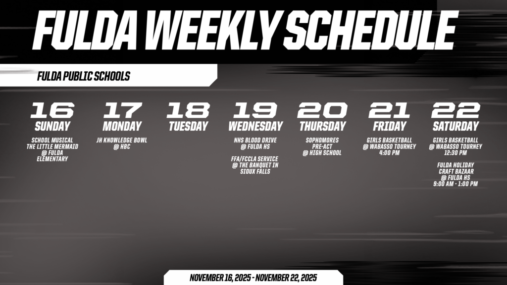 WEEKLY SCHEDULE