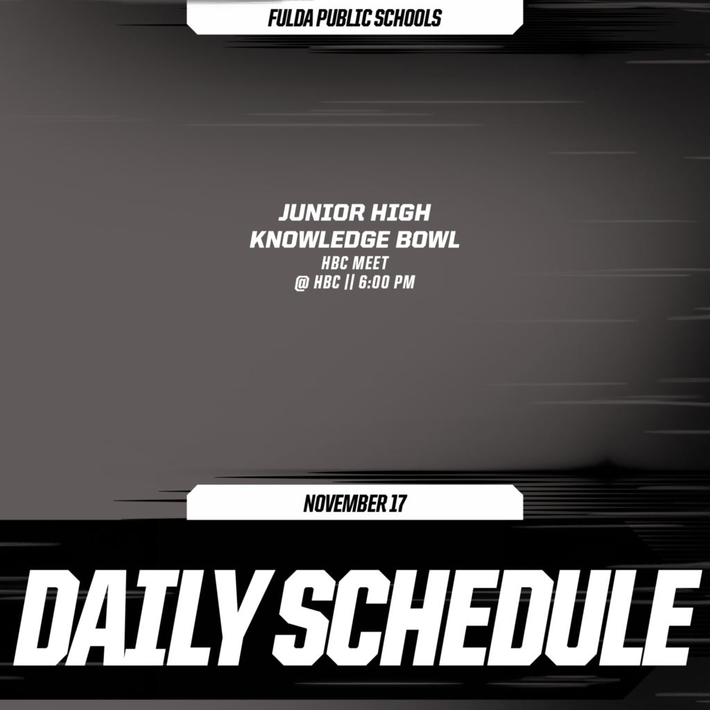 Daily Schedule - November 17th
