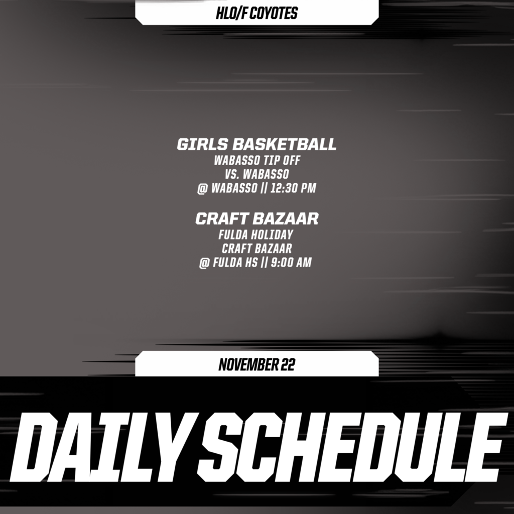 DAILY SCHEDULE - NOVEMBER 22