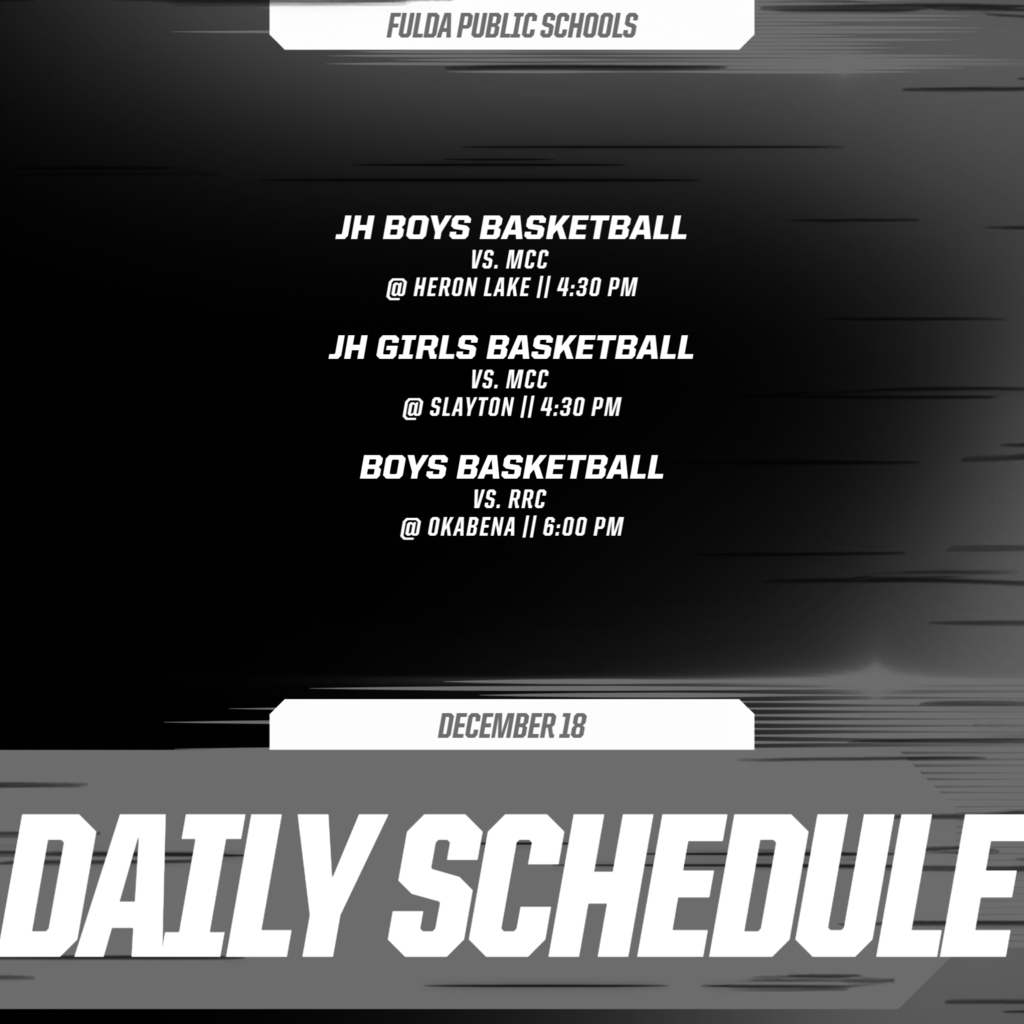 Daily Schedule - January 18th