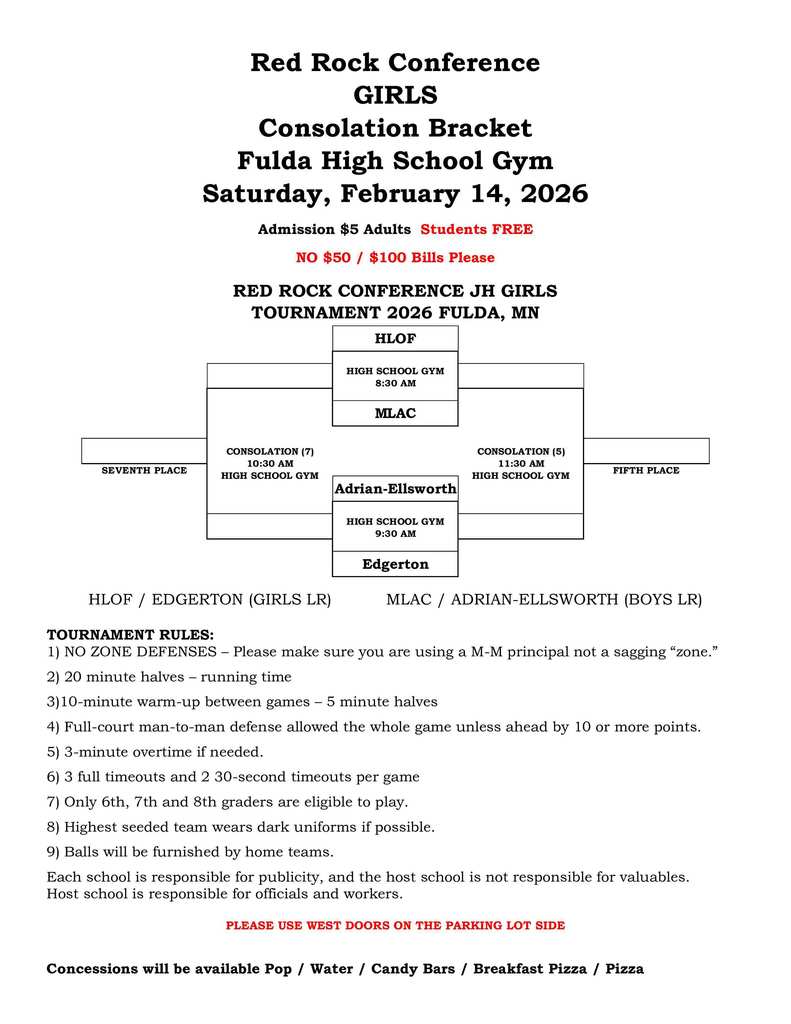 Red Rock Consolation Bracket