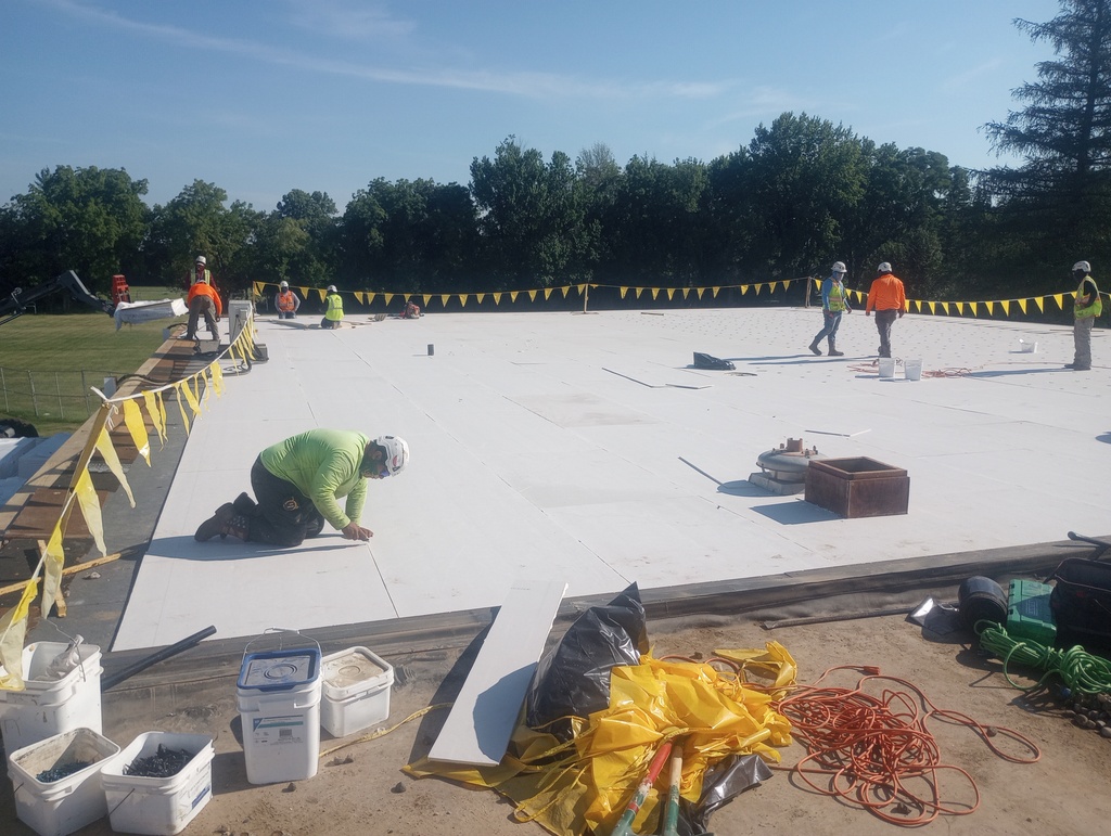 New roofing being installed.