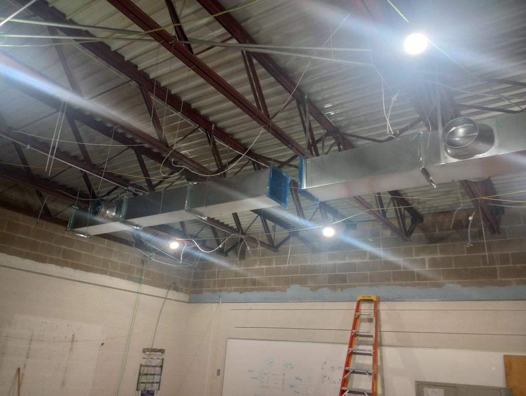 HVAC being installed.