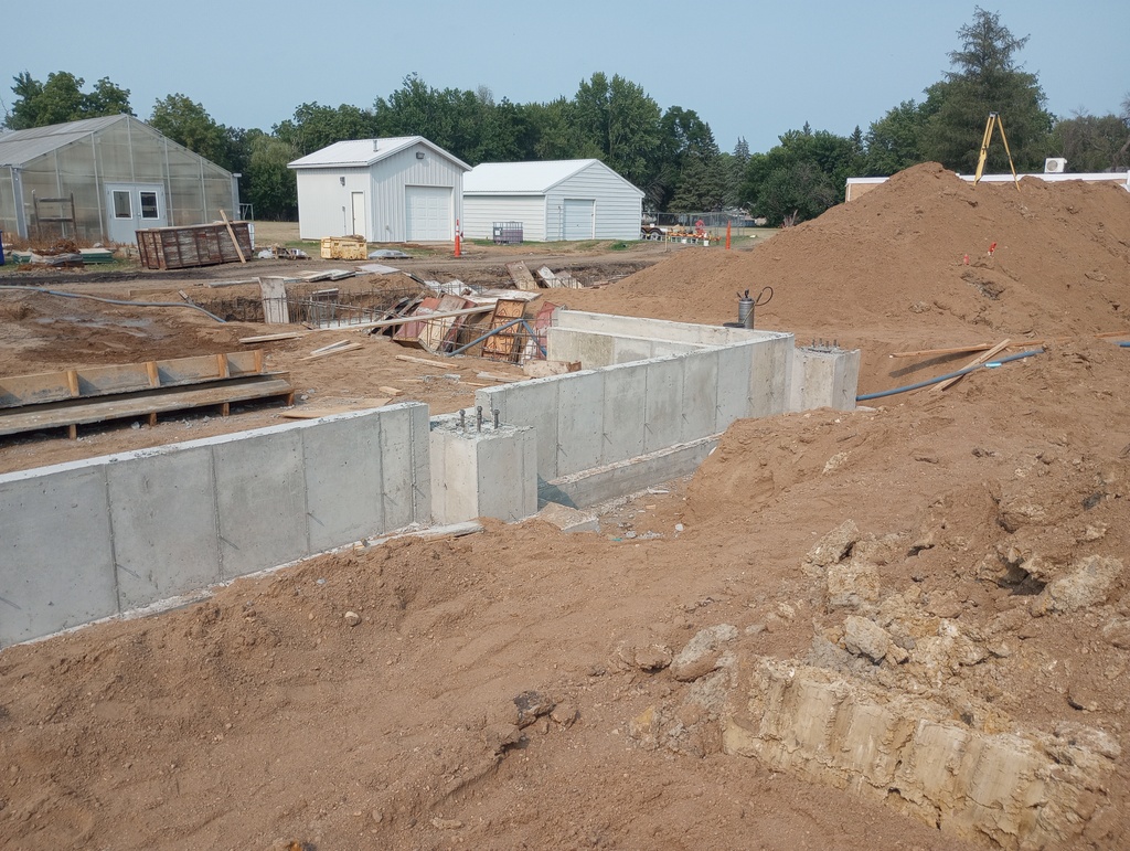 Poured foundation on North side addition.