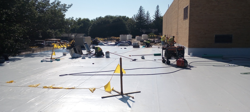 Roofing continues.