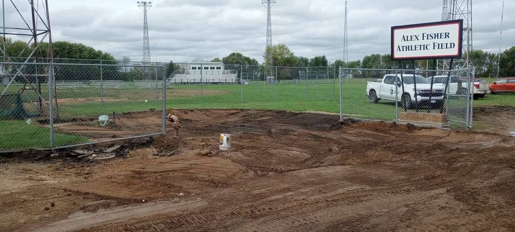 Site of the former Concession / Summer Recreation building at Fulda High School, making room for an expanded parking lot and improved storm water system. 