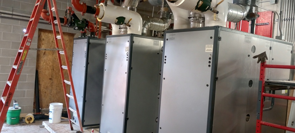 A third boiler was put in place and the mechanical work began this past week.