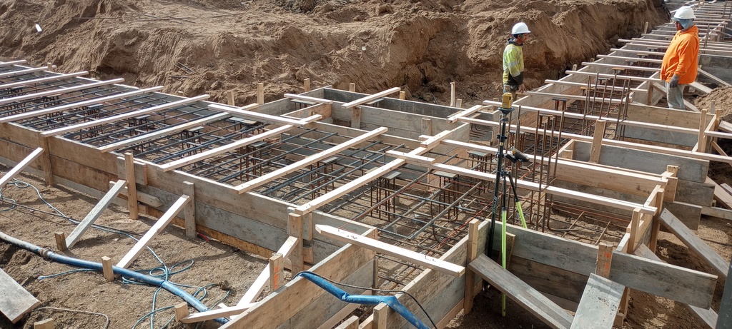 Forming Gym/Storm Shelter footings.