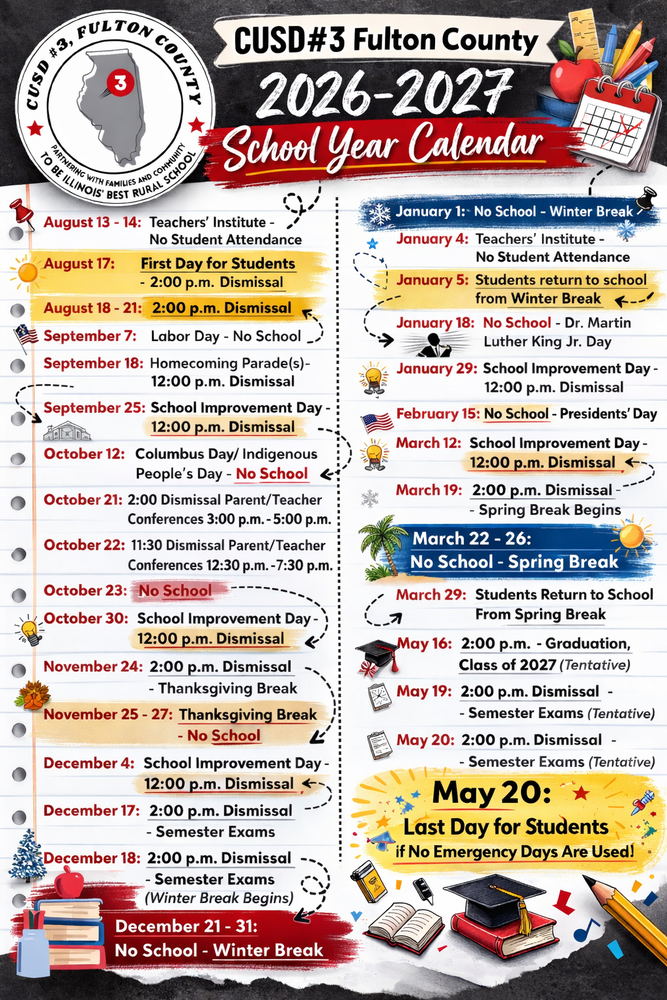 2026-2027 School Calendar