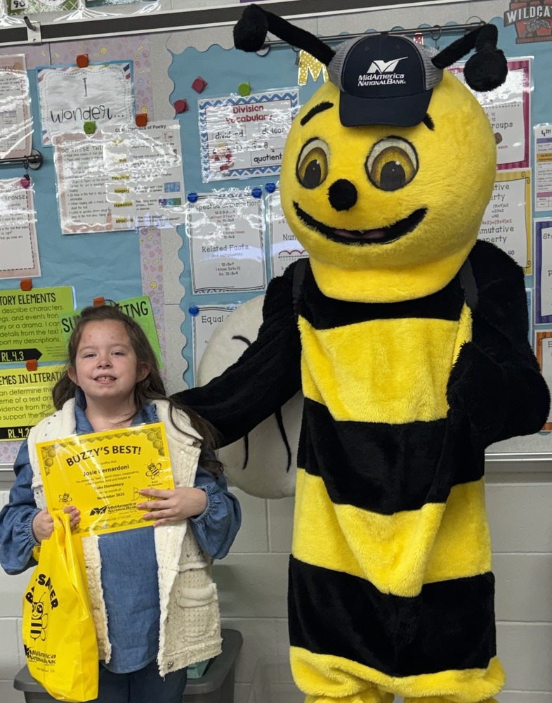 Congratulations to Josefina, who earned Mid America National Bank's Buzzy Best award for November.