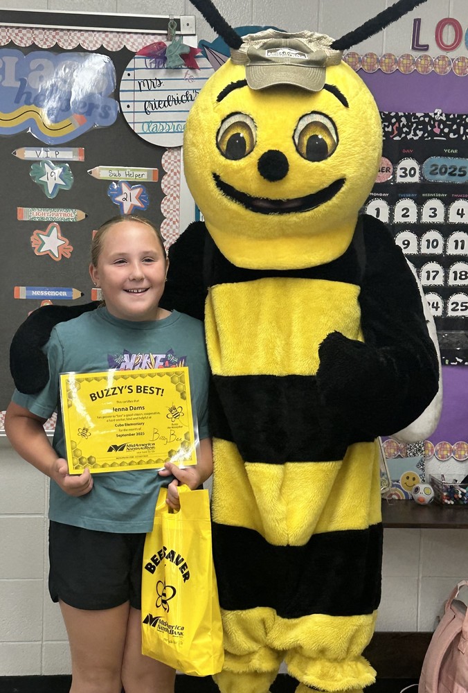 Jenna Dams and Buzzy for the award winner in the month of September