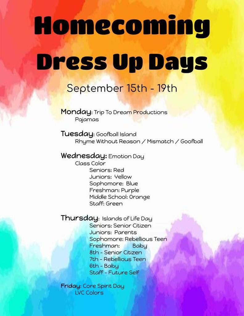Homecoming Dress Up Days