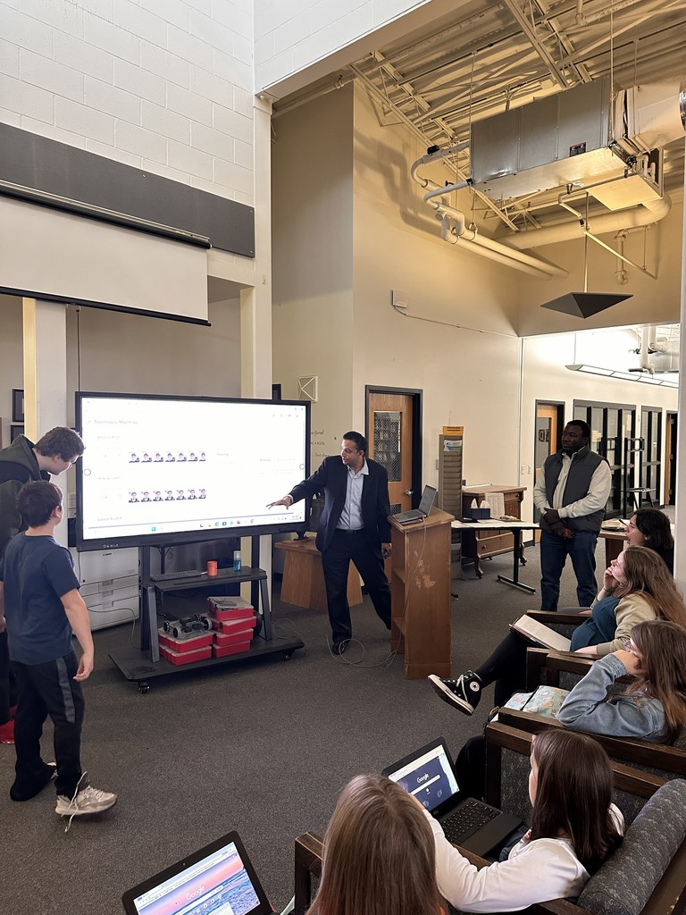 Cuba Middle/High School hosted Western Illinois University professor Dr. Tahir Khan and WIU Cybersecurity Club president Tim Laryea for an exciting Cybersecurity Workshop.