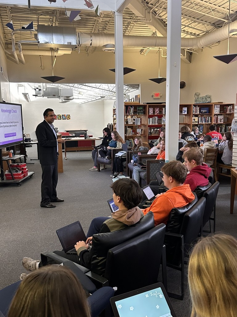 Cuba Middle/High School hosted Western Illinois University professor Dr. Tahir Khan and WIU Cybersecurity Club president Tim Laryea for an exciting Cybersecurity Workshop.