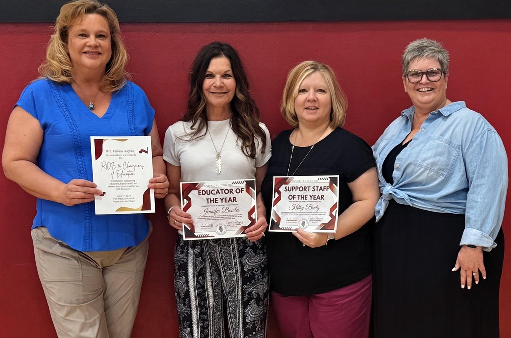 Pamela Hughes, Jennifer Bowles, Kathy Beaty and Principal, Jacki Scharping