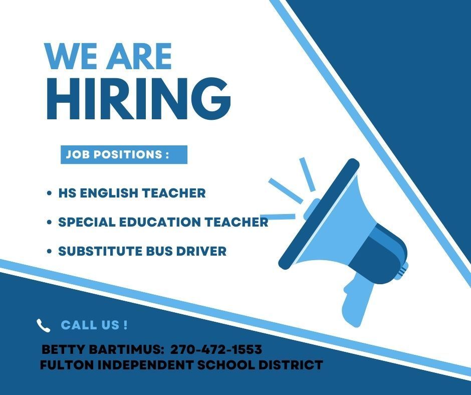 Come join Fulton Independent for our best year yet!!