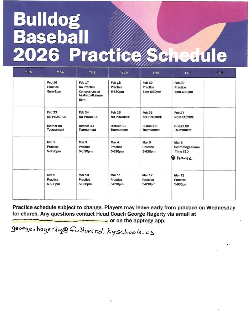Practice Schedule