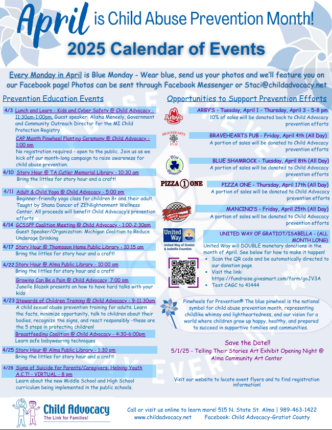 Child Advocacy/GCSSPP Upcoming Events