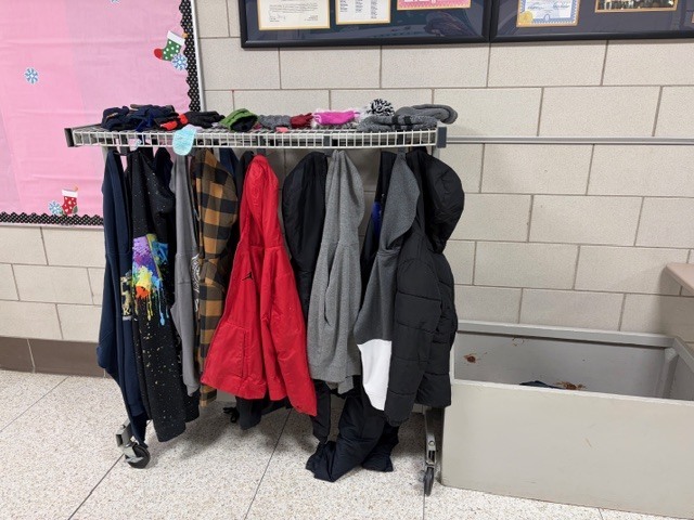 Elementary Lost and Found ~~~ If you see anything that belongs to your child please have them grab it or stop and grab it at drop off. It will only be here until Christmas Break. December 19th. Thank  you