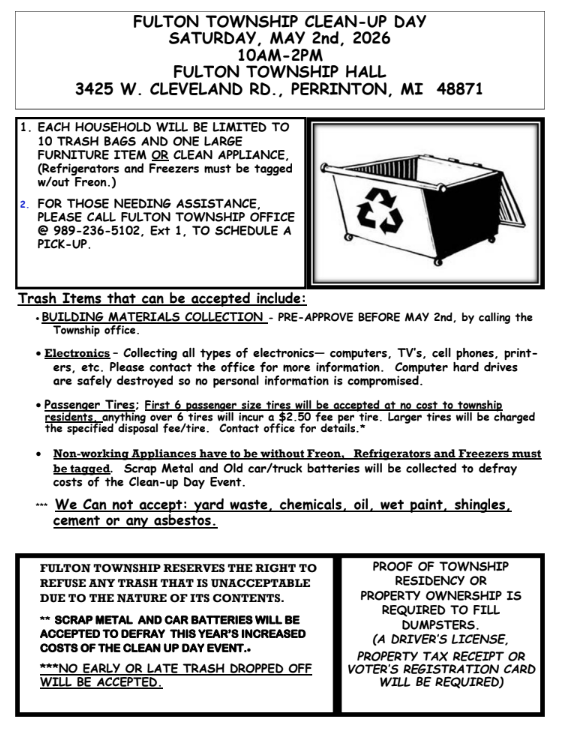 Fulton Township Clean-Up Day