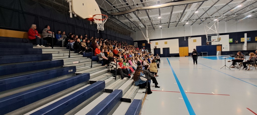 HS Band performs for the elementary school.