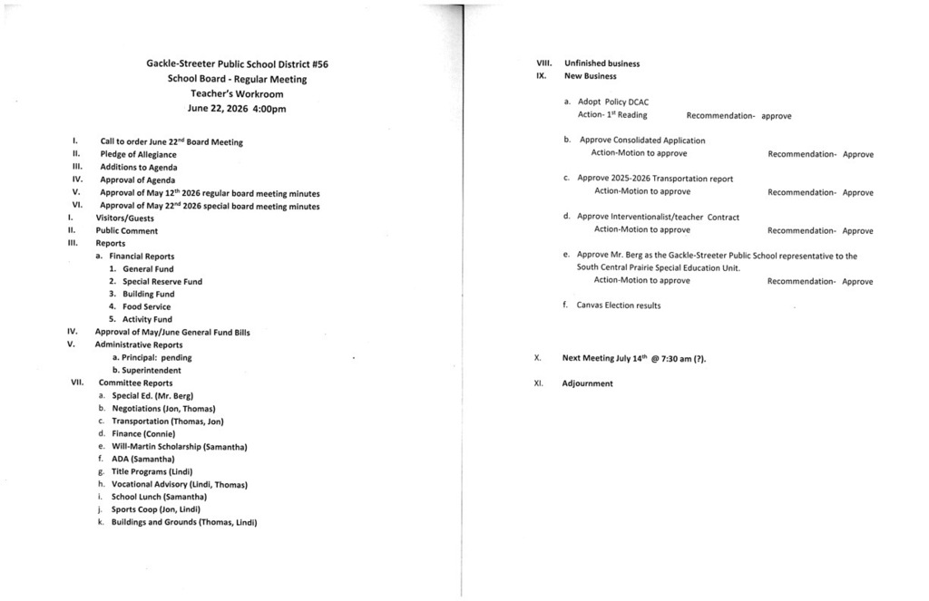 agenda