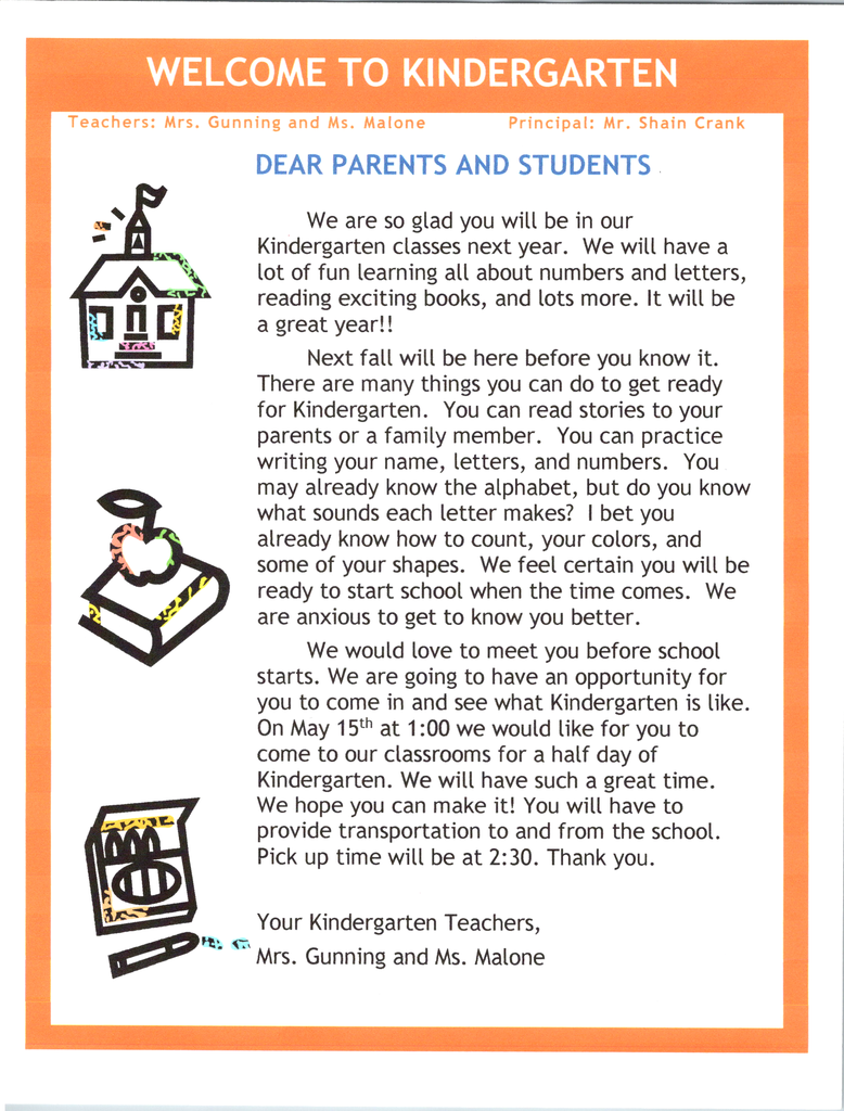 Kindergarten Welcome