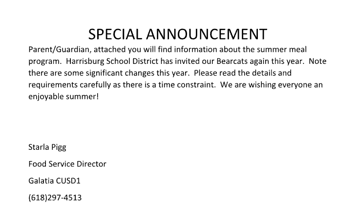 Summer food program
