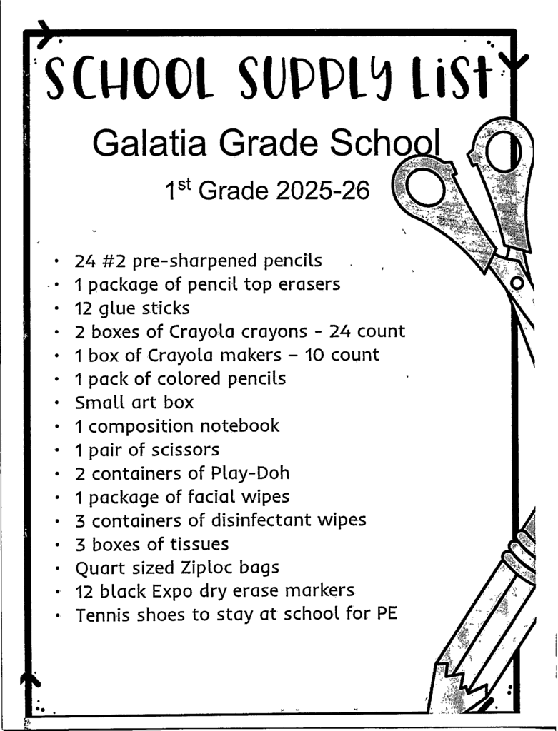 1st supply list