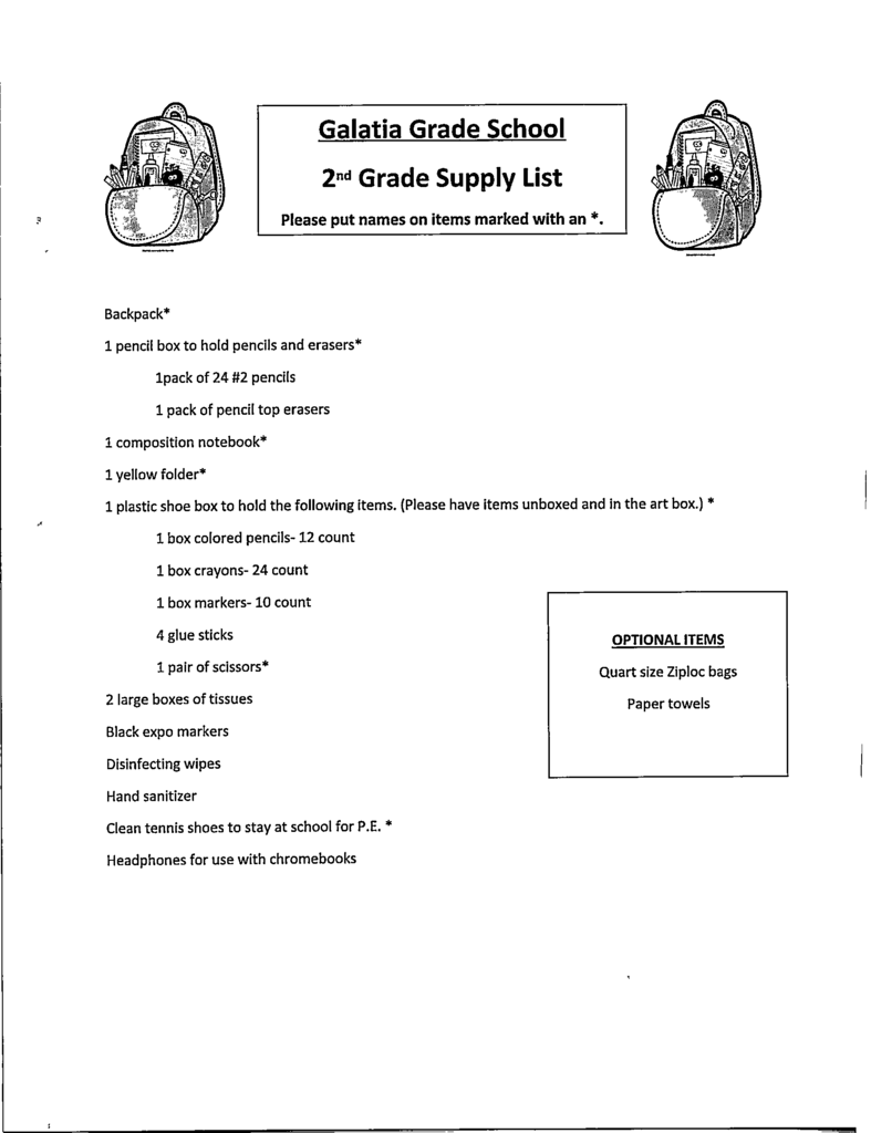 2nd supply list