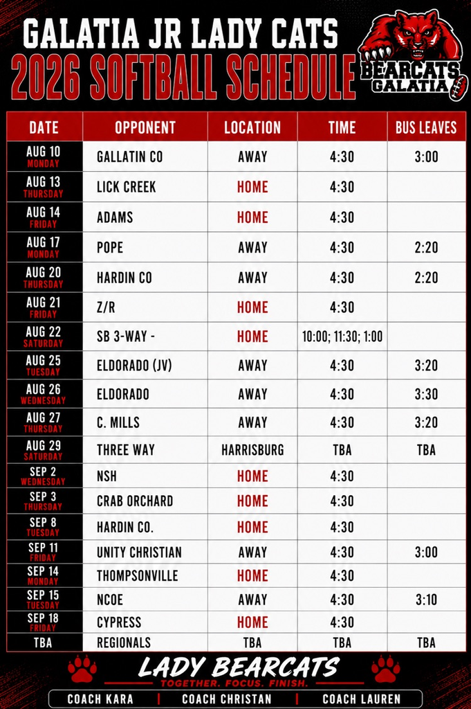 26-27 softball schedule