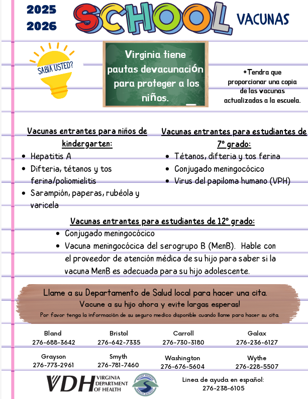 Vacunas de regreso a clases