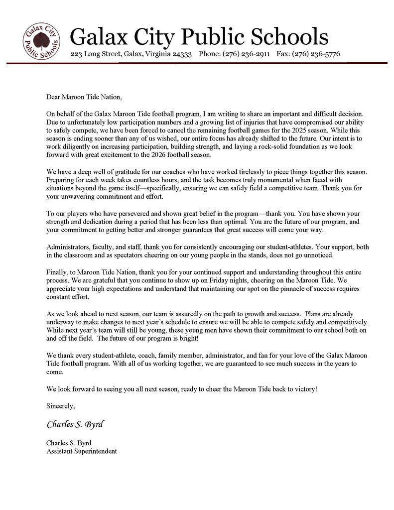 Football letter