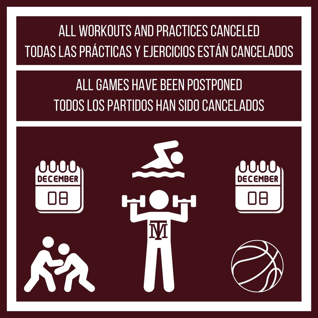 12.8 Practices and Games Canceled