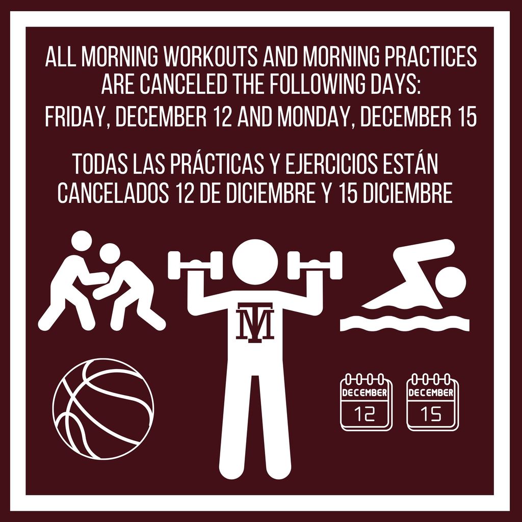 Morning workouts canceled