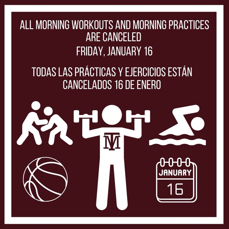Morning workouts canceled 1/16