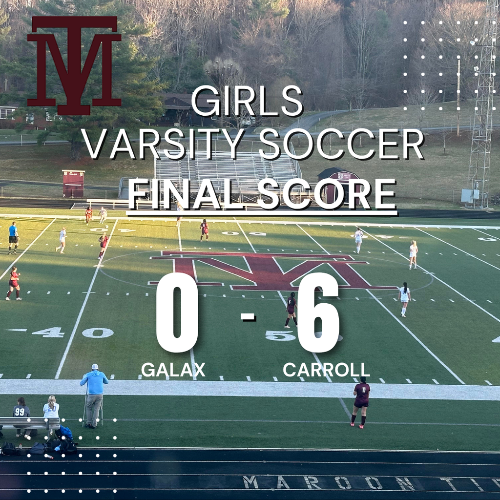 Soccer field with players, scoreboard at top center showing final score of 0-6. Grass field with players, trees and parked cars in background.