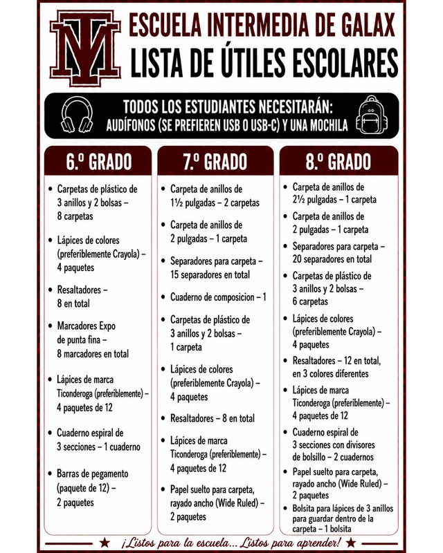 Galax Middle School list