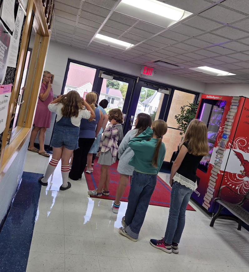 Students learning about bus expectations