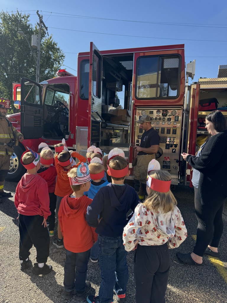 Fire truck with students