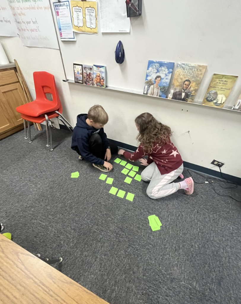 Students playing memory