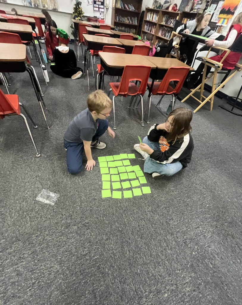 Students playing memory