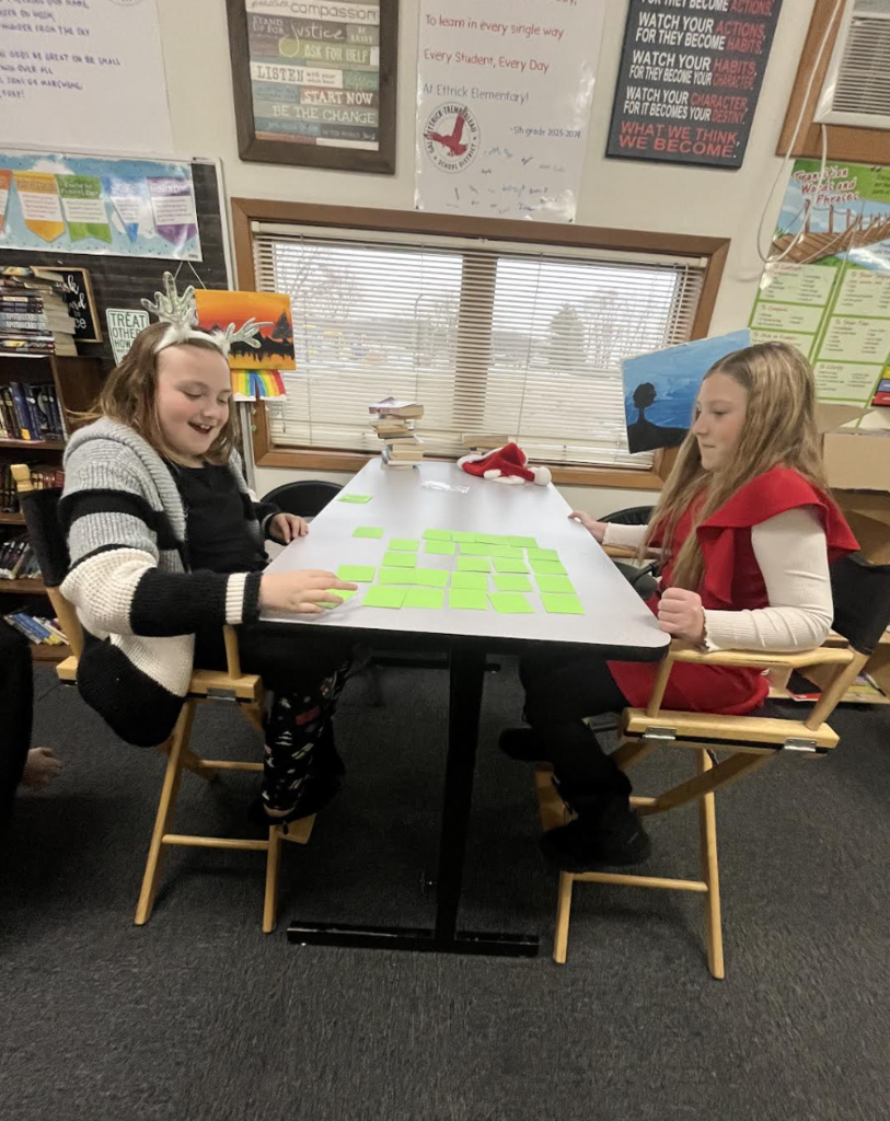 Students playing memory