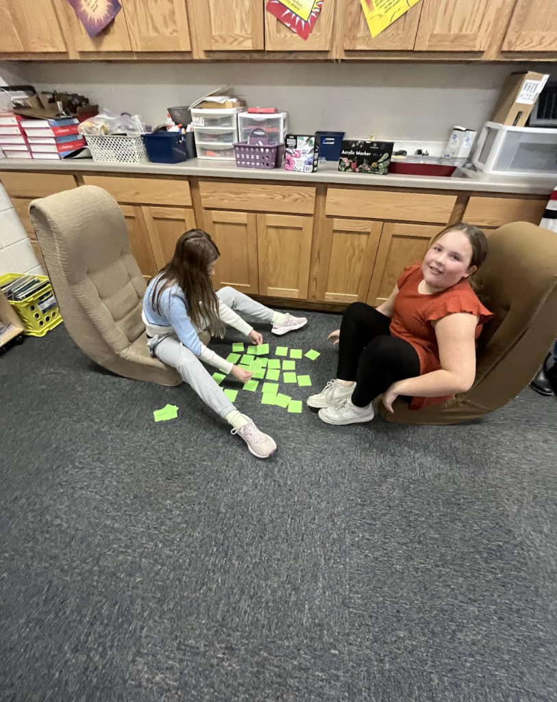 Students playing memory