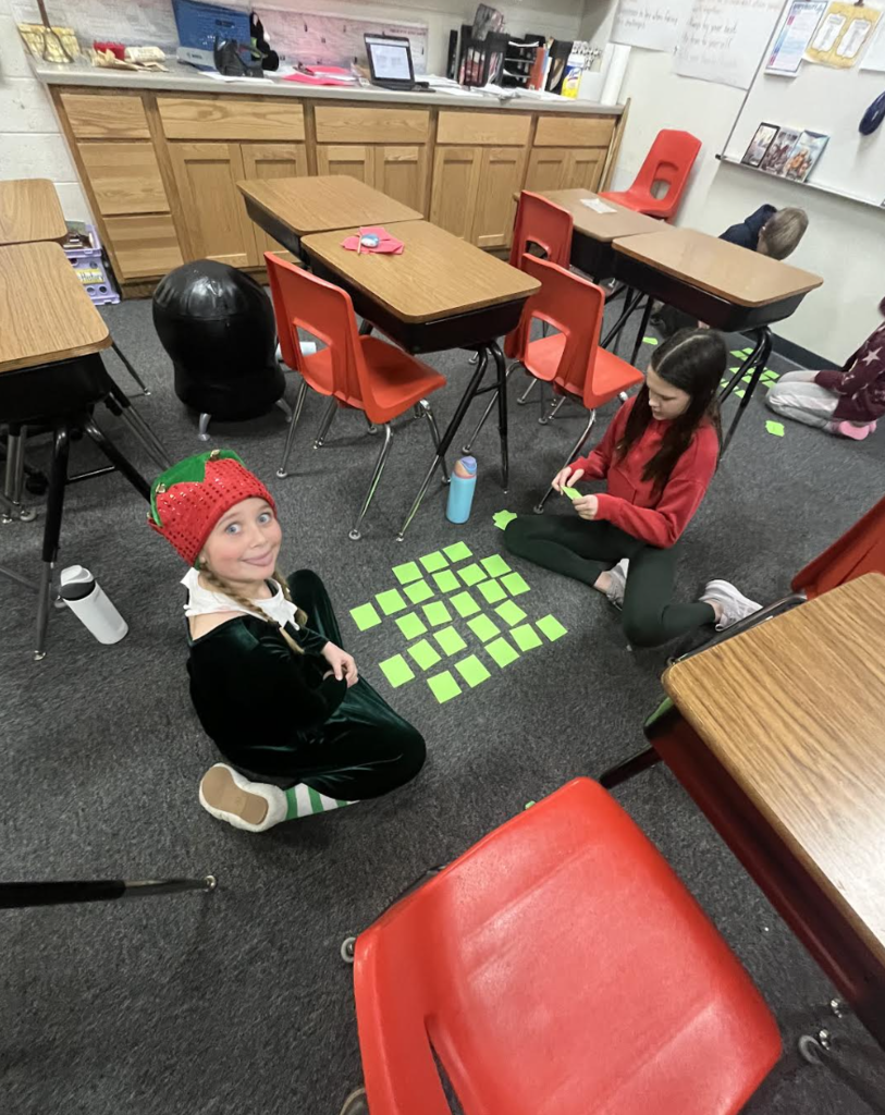 Students playing memory