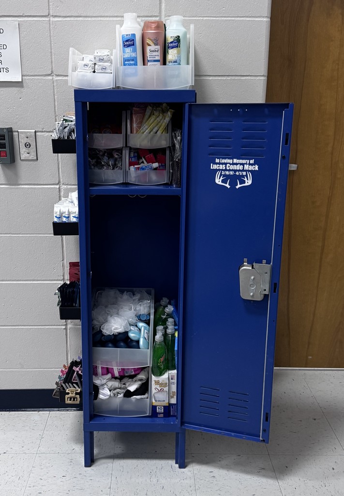 Donated Locker full of hygiene products