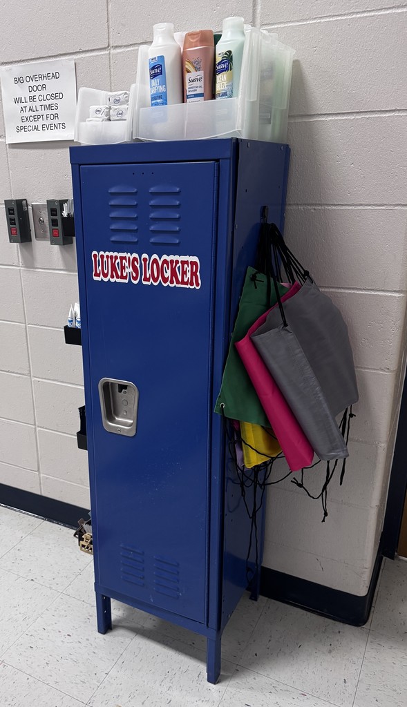 Donated Locker full of hygiene products